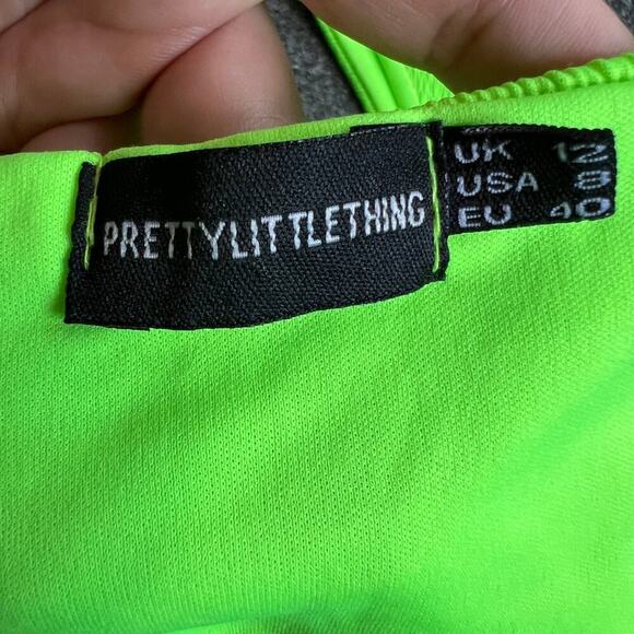 PRETTYLITTLETHING neon green 2 piece bikini set US Size 8 - Picture 6 of 6